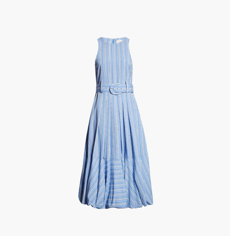Cinq à Sept Hailey Directional Stripe Dress - Blue Hydrangea