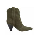 Marc Fisher LTD. Carissa Pointed Toe Pull On Booties - Dark Green Suede