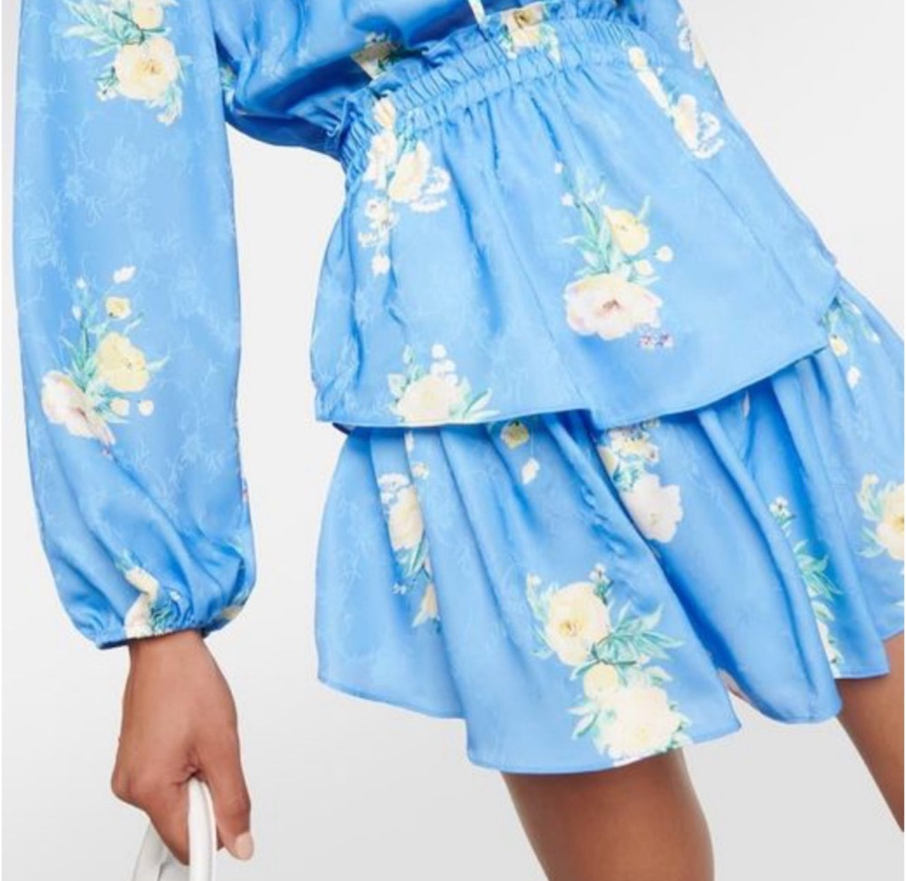 LoveShackFancy Popover Floral Dress - Blueberry Lemonade