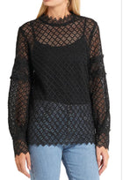 IRO Amia Macramé Lace Blouse - Black