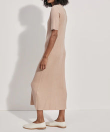Varley Maeve Rib Knit Midi Dress - Warm Taupe