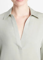 Vince Stretch Silk Blouse - Silver Sage