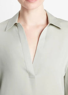 Vince Stretch Silk Blouse - Silver Sage