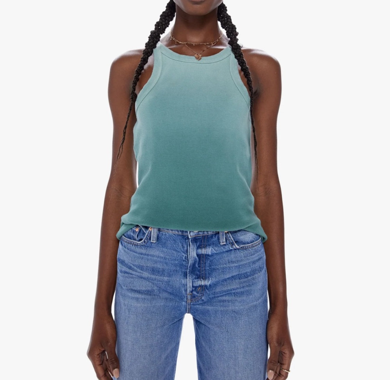 MOTHER The Chin Ups Tank - Cameo Green