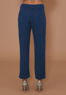 LE JEAN Sloane Slim Trouser - Sandwashed Navy