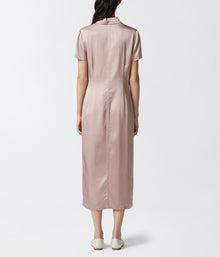 PINKO Washed Satin Polo Dress - Zephyr Pink