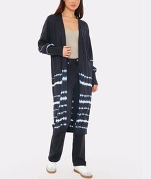 Brodie Cashmere Bleach Stripe Longline Cardigan