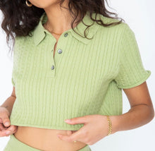 Callahan Knitwear Daisy Polo - Basil
