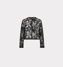 MILLY 3D Garden Lace Jacket - Black