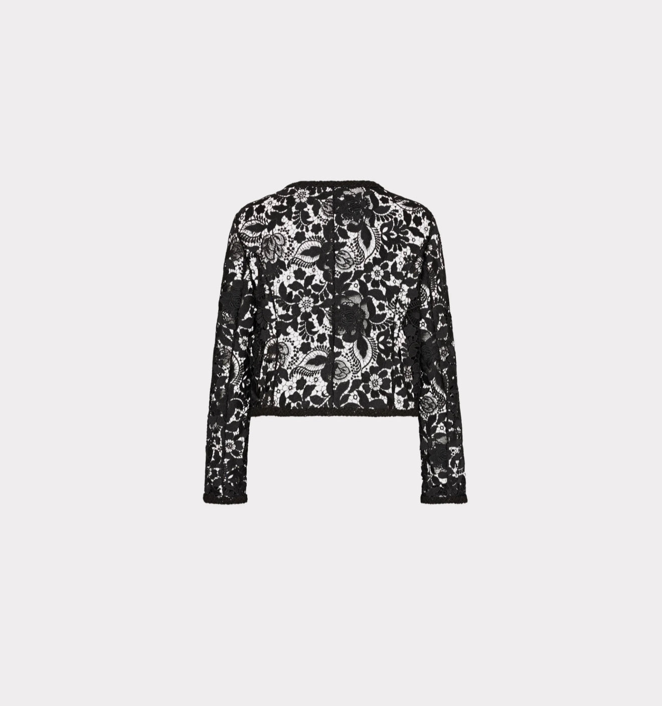 MILLY 3D Garden Lace Jacket - Black