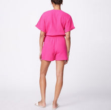Monrow Gauze Wrap Romper - Raspberry