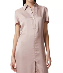 PINKO Washed Satin Polo Dress - Zephyr Pink