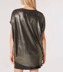 APRICOT Sparkle Cocoon Top - Gold