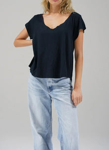 LNA Kaden Cotton V Neck - Black