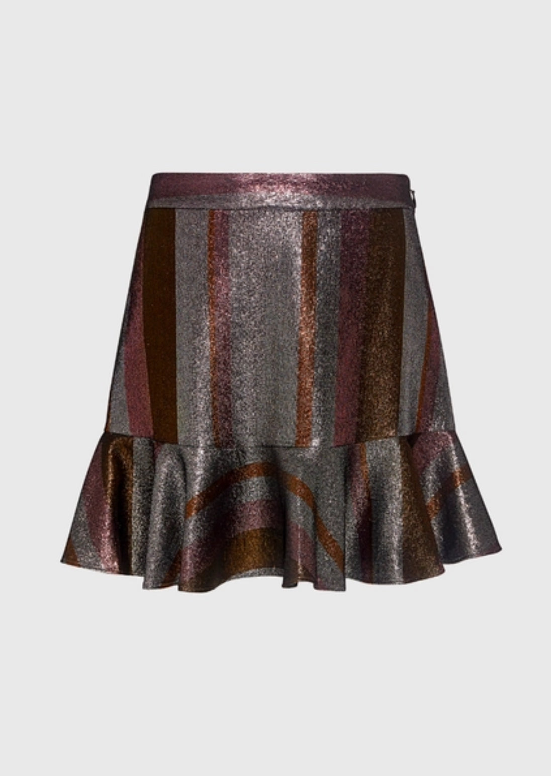 Derek Lam 10 Crosby Lurex Flounce Ruffled Mini Skirt