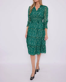 Sail to Sable Hunter Green Smocked Waist Midi Dress