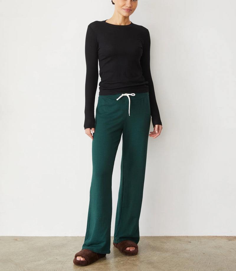 Monrow Softfleece Straight Leg Vintage Sweat - Evergreen