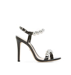 Schutz Nellie Single Sole Pearl Sandal - Black Patent Leather