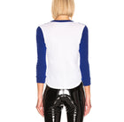 Enza Costa Bracelet Sleeve Baseball Crew - White/Blue