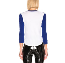 Enza Costa Bracelet Sleeve Baseball Crew - White/Blue