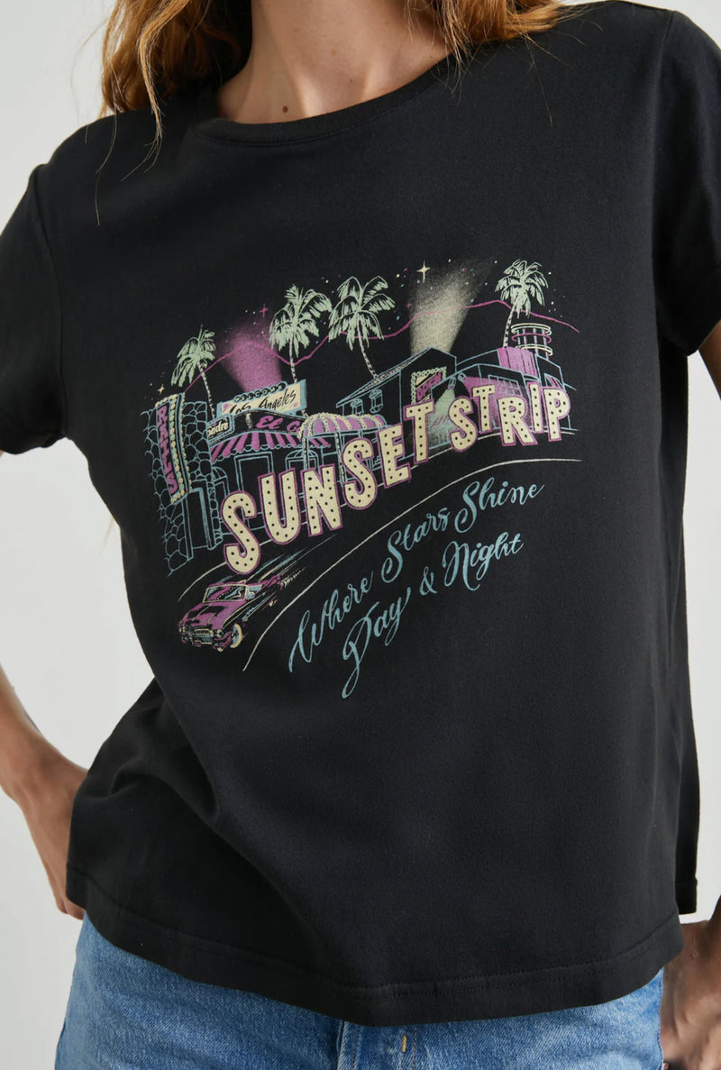 Rails The Classic Crew T-Shirt - Sunset Strip Washed Black