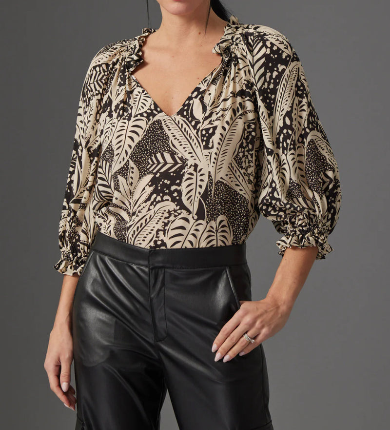 Gilner Farrar Ellie Blouse - Zebra Leaf