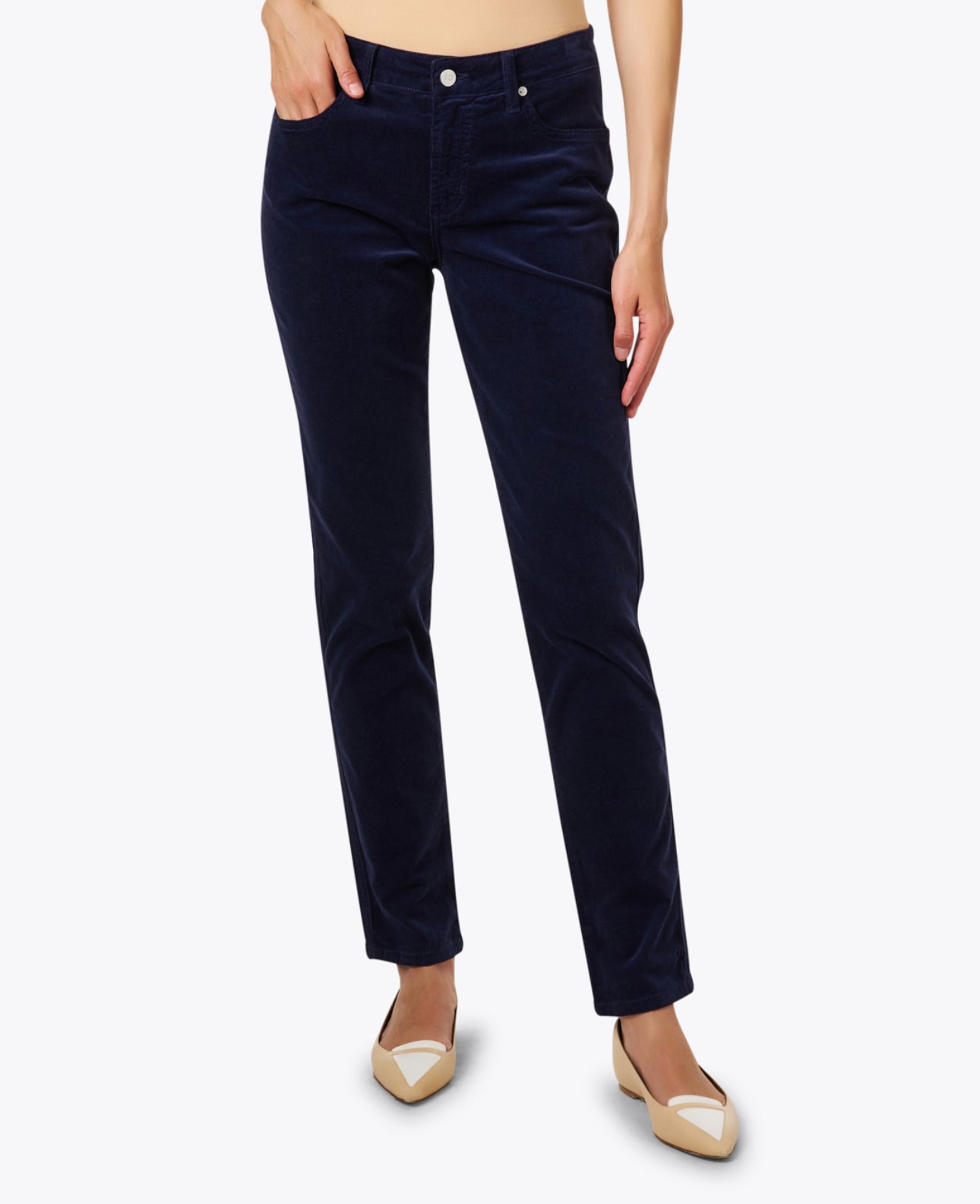 Fabrizio Gianni Corduroy Straight Leg Pant - Navy