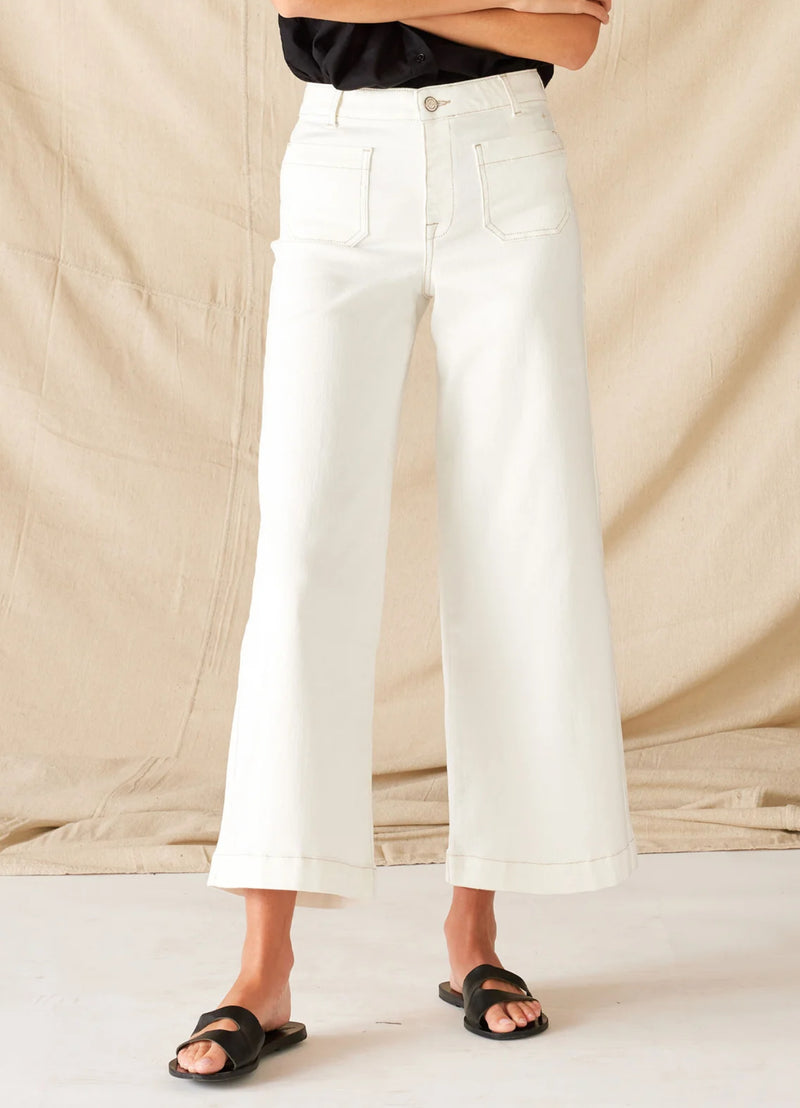 MERSEA Nomad Cropped Sailor Jean - White Sails