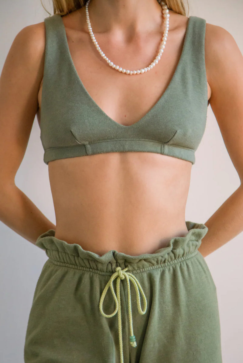 DONNI. Vintage Fleece Bralette - Sage