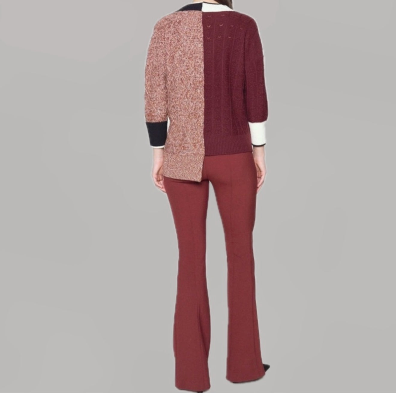 Veronica Beard Colorblock Gava Sweater - Burgundy