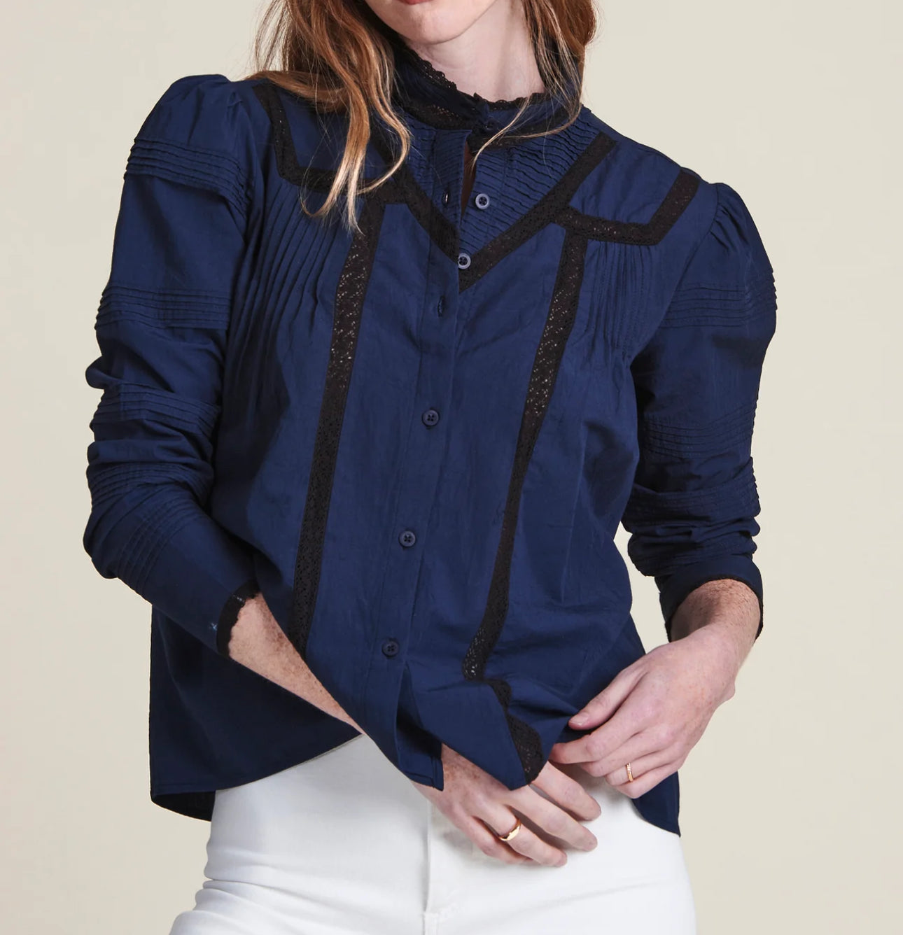 The Shirt by Rochelle Behrens Priya Shirt - Navy