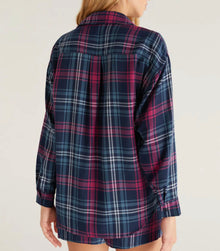 Z Supply Road Trip Plaid Shirt - Midnight Blue