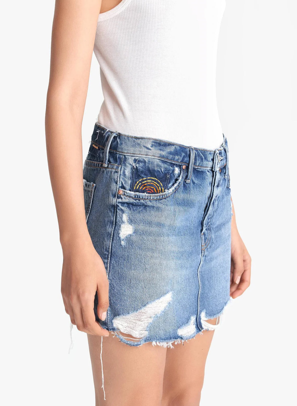 MOTHER Vagabond Denim Skirt - Take Me Even Higher