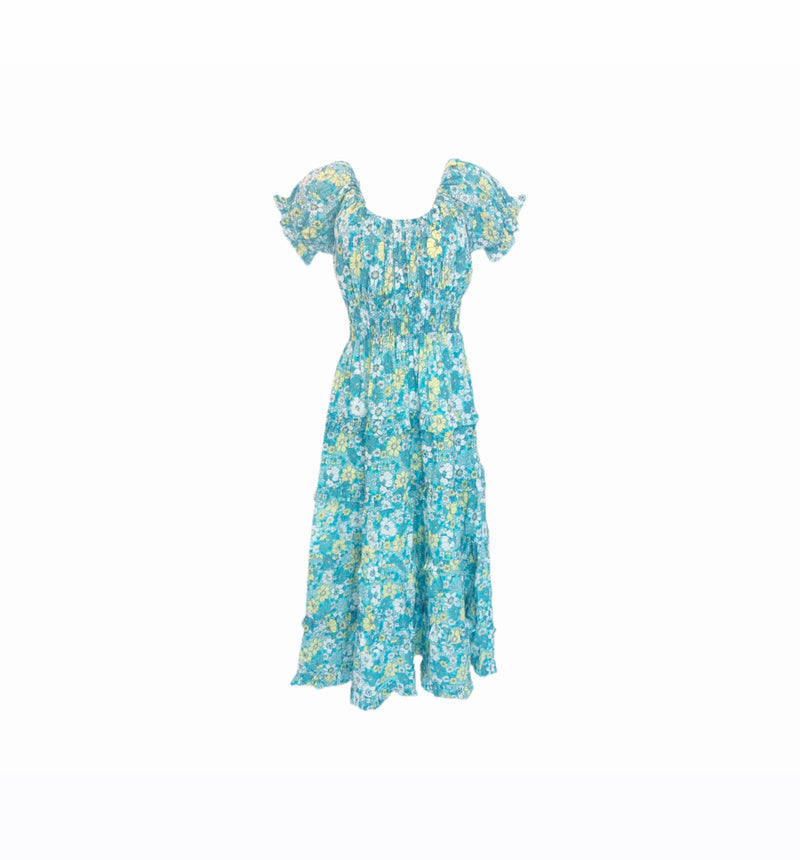Pink City Prints Rah Rah Long Dress - Retro Floral