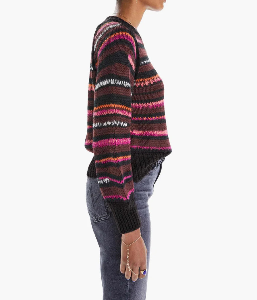 MOTHER Bell Sleeve Jumper Crop - Light Trails