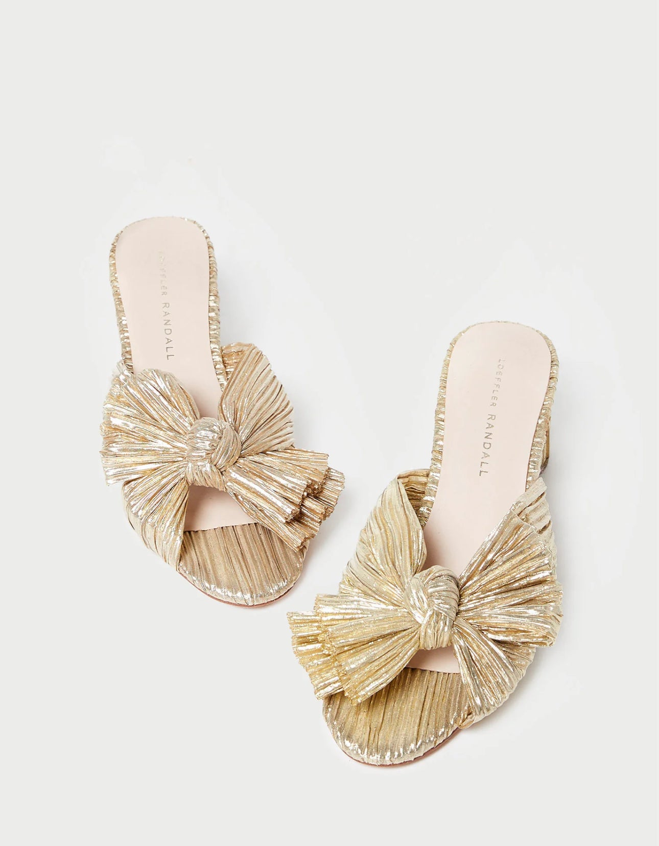 Loeffler Randall Emilia Pleated Bow Heel - Gold