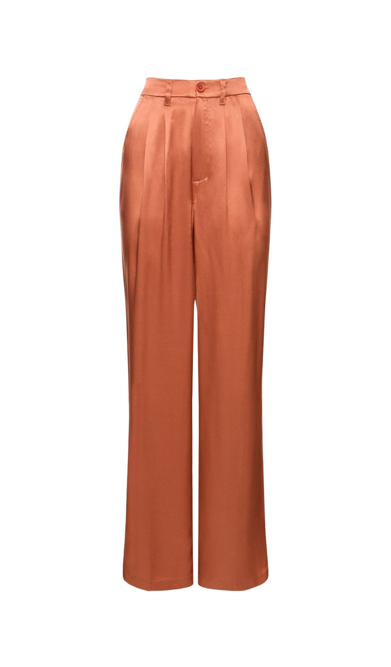 Anine Bing Silk Wide-Leg Carrie Trousers - Red