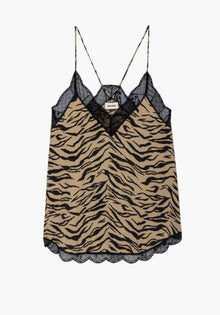 Zadig & Voltaire Christy Tiger Top - Natural