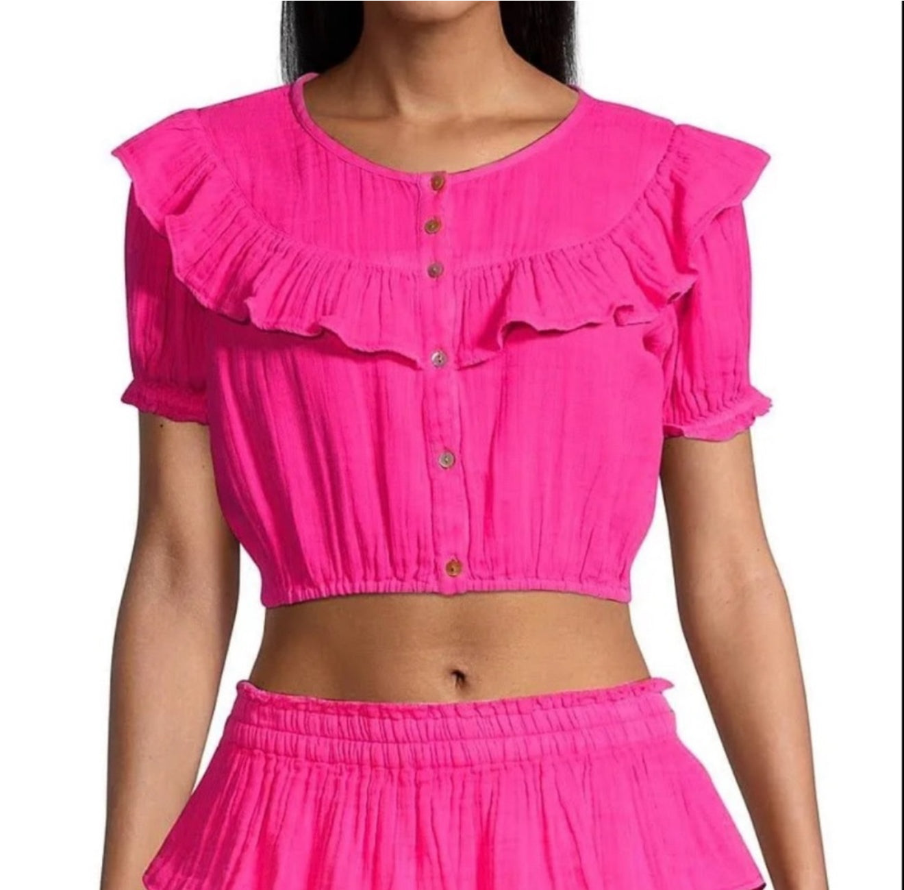 LoveShackFancy Elania Top - Flirty Fuchsia