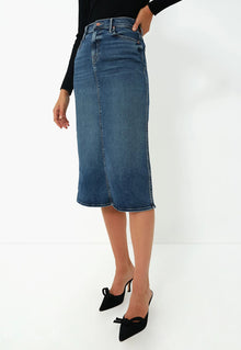 MOTHER Swooner Straight Midi Skirt - Going Full Circle