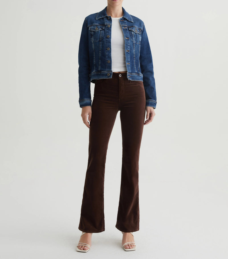 AG Jeans Velvet High Rise Farrah Boot Crop - Bitter Chocolate