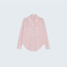 Pistola Samantha Oversized Button Up Shirt - Ruby Stripe