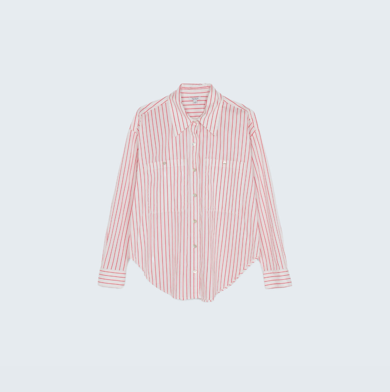 Pistola Samantha Oversized Button Up Shirt - Ruby Stripe