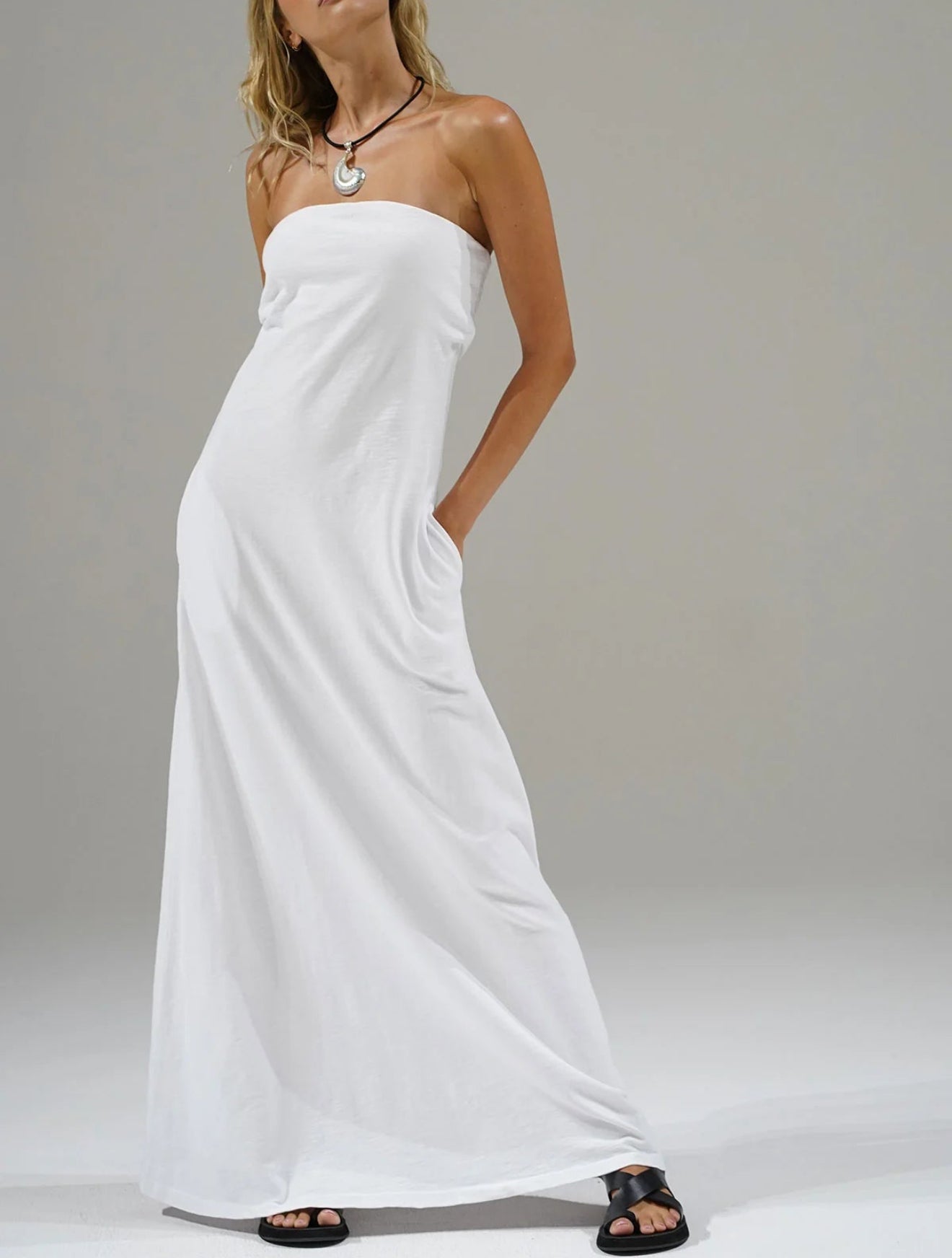 LNA Topanga Strapless Dress - White