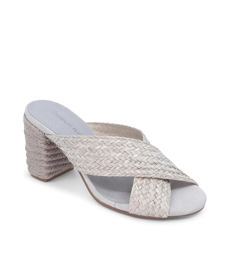 Chocolat Blu Clara Sandal - Light Grey Raffia