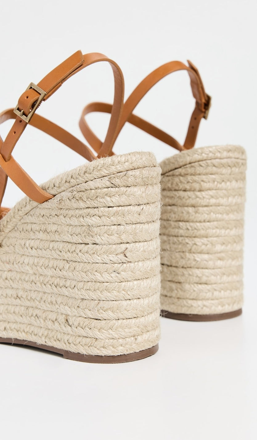 FARM Rio Knot Wedge Sandals - Camel