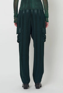 Raquel Allegra Satin Stripe Pine Carly Pant