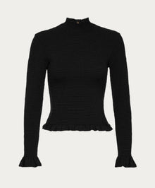 Nation Ltd Yael Open Back Turtleneck - Jet Black