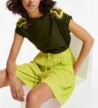 Essentiel Antwerp Seersucker Shorts -  Lime Green