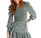 Allison New York Tessa Smocked Top - Dusty Blue